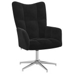 vidaXL Scaun de relaxare, negru, catifea vidaXL Scaun de relaxare, negru, catifea