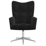 vidaXL Scaun de relaxare, negru, catifea vidaXL Scaun de relaxare, negru, catifea