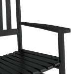 vidaXL Scaun balansoar cu cu masă pliabilă, negru, lemn masiv de plop vidaXL Scaun balansoar cu cu masă pliabilă, negru, lemn masiv de plop