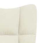 vidaXL Scaun de relaxare, alb crem, catifea