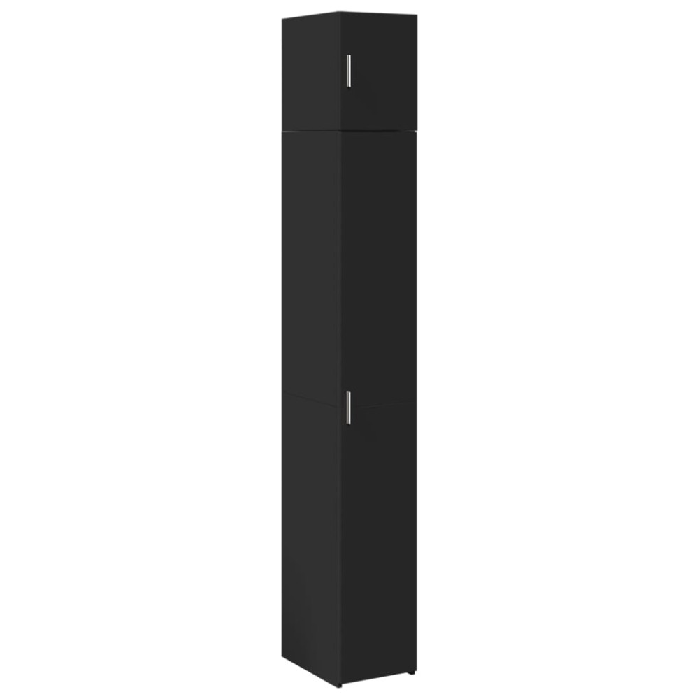 vidaXL Dulap depozitare slim negru 30x42,5x225 cm lemn prelucrat