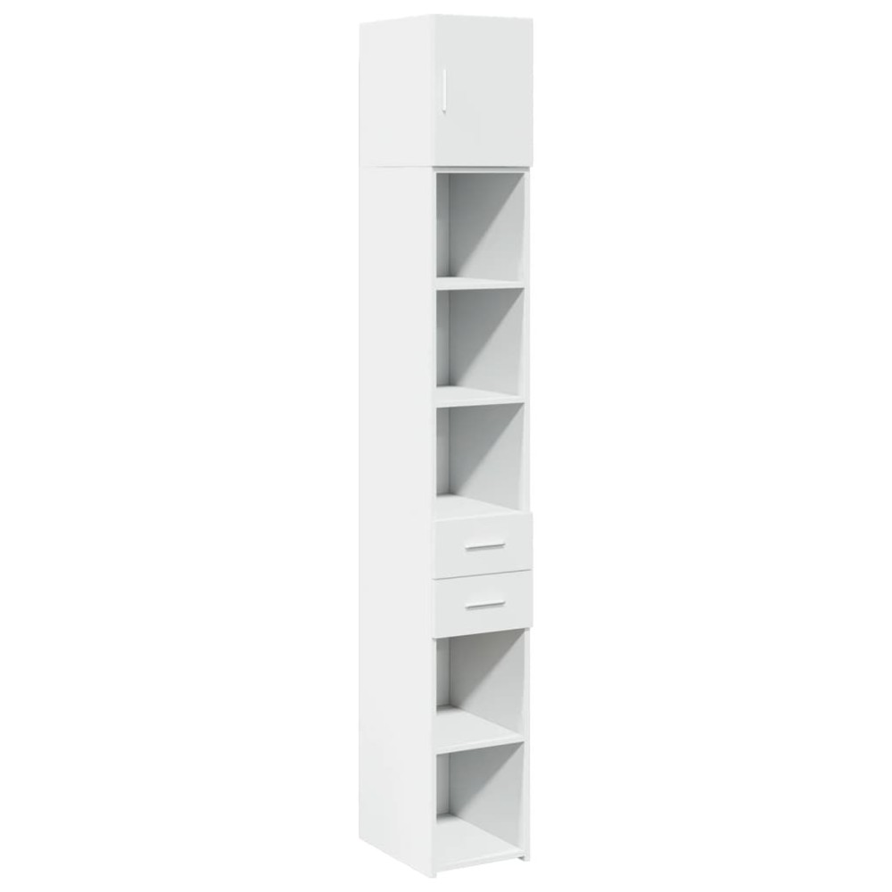 vidaXL Dulap depozitare slim alb 30x42,5x225 cm lemn prelucrat