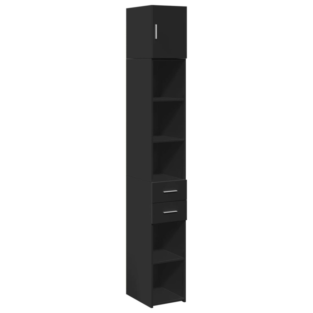 vidaXL Dulap depozitare slim negru 30x42,5x225 cm lemn prelucrat