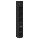 vidaXL Dulap depozitare slim negru 30x42,5x225 cm lemn prelucrat