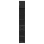 vidaXL Dulap depozitare slim negru 30x42,5x225 cm lemn prelucrat