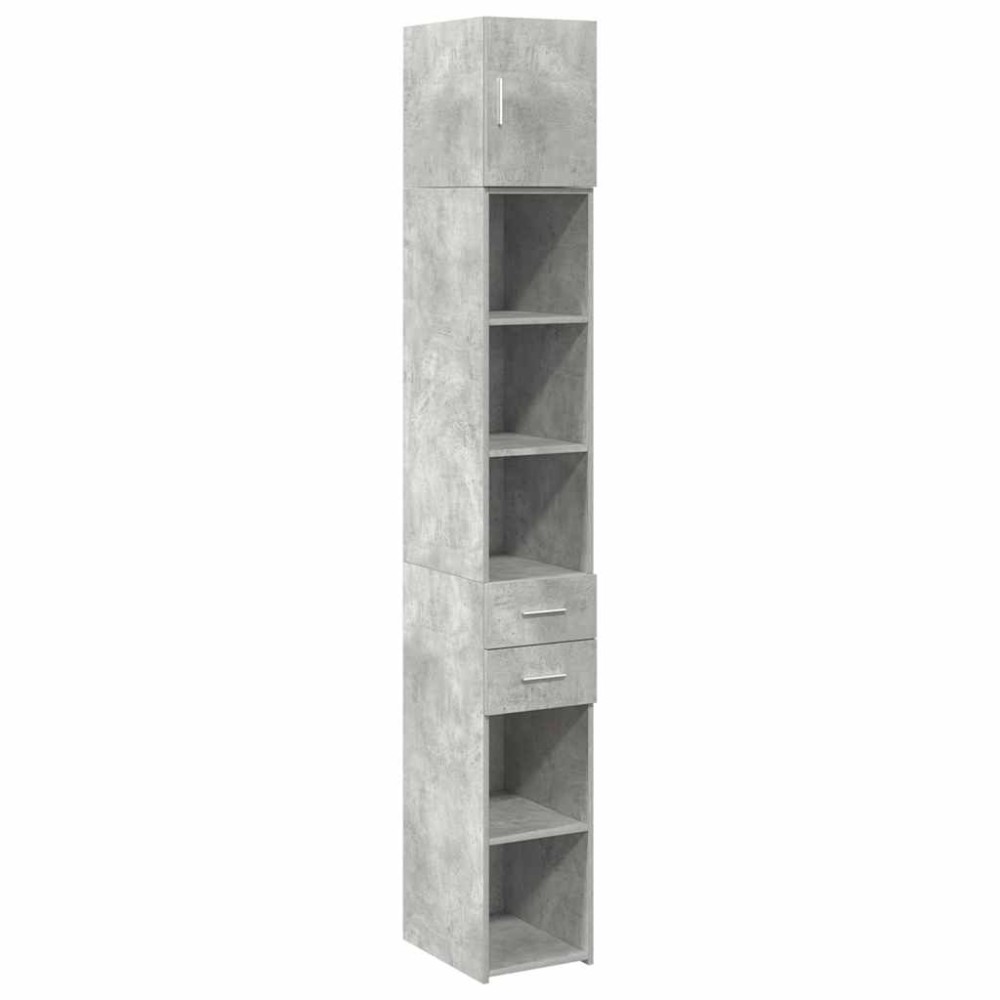 vidaXL Dulap depozitare slim gri beton 30x42,5x225 cm lemn prelucrat