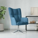 vidaXL Scaun de relaxare, albastru, catifea