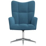 vidaXL Scaun de relaxare, albastru, catifea