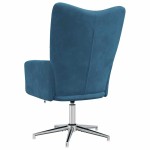 vidaXL Scaun de relaxare, albastru, catifea