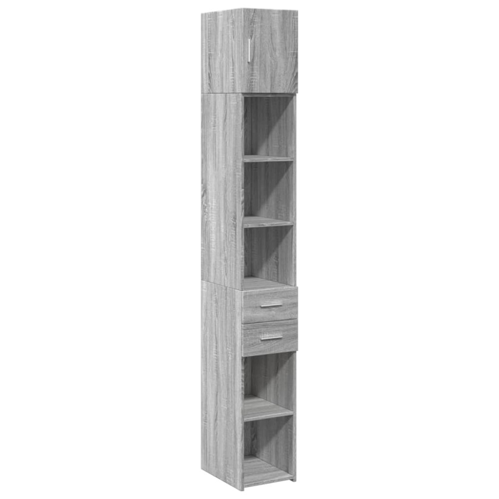 vidaXL Dulap depozitare slim sonoma gri 30x42,5x225 cm lemn prelucrat