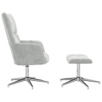 vidaXL Scaun de relaxare cu taburet, gri deschis, catifea vidaXL Scaun de relaxare cu taburet, gri deschis, catifea
