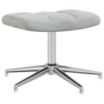 vidaXL Scaun de relaxare cu taburet, gri deschis, catifea vidaXL Scaun de relaxare cu taburet, gri deschis, catifea
