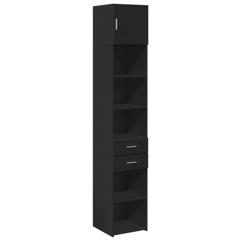 vidaXL Dulap depozitare slim negru 40x42,5x225 cm lemn prelucrat