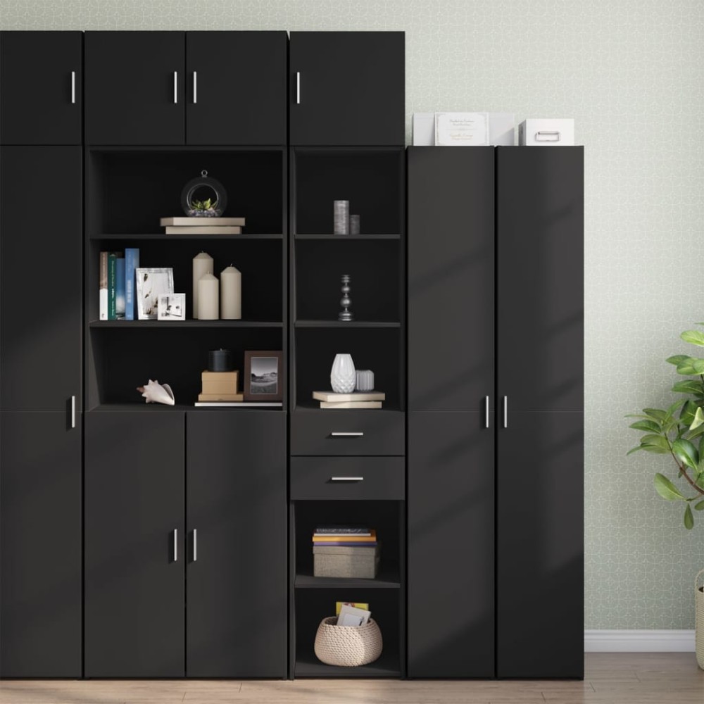 vidaXL Dulap depozitare slim negru 40x42,5x225 cm lemn prelucrat
