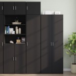 vidaXL Dulap depozitare slim negru 45x42,5x225 cm lemn prelucrat