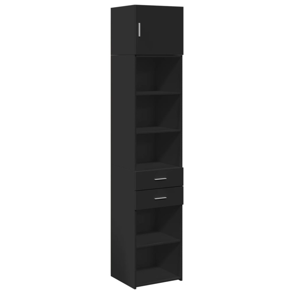 vidaXL Dulap depozitare slim negru 45x42,5x225 cm lemn prelucrat