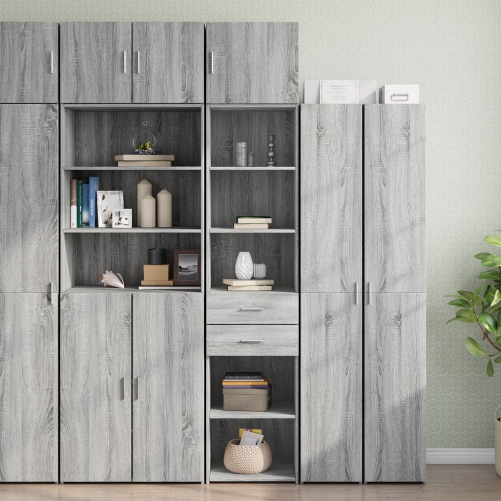 vidaXL Dulap depozitare slim sonoma gri 45x42,5x225 cm lemn prelucrat