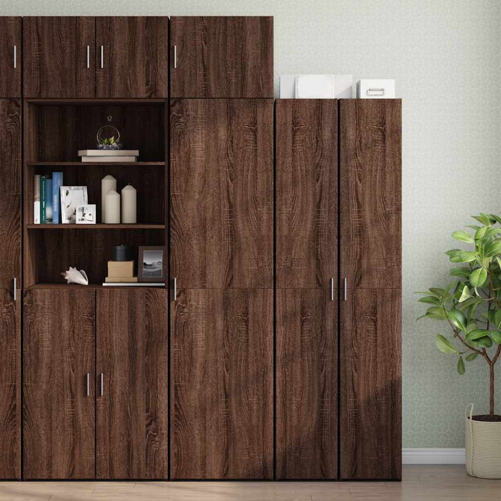 vidaXL Dulap depozitare slim stejar maro 50x42,5x225 cm lemn prelucrat