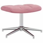 vidaXL Scaun de relaxare cu taburet, roz, catifea