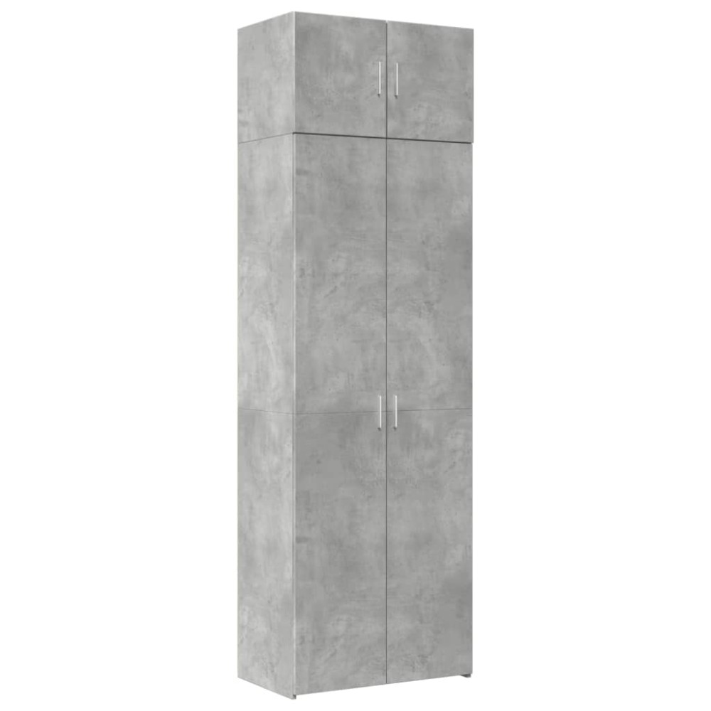 vidaXL Dulap de depozitare, gri beton, 70x42,5x225 cm, lemn prelucrat