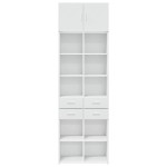 vidaXL Dulap de depozitare, alb, 70x42,5x225 cm, lemn prelucrat