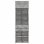 vidaXL Dulap de depozitare, gri beton, 70x42,5x225 cm, lemn prelucrat