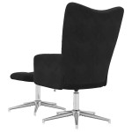 vidaXL Scaun de relaxare cu taburet, negru, catifea vidaXL Scaun de relaxare cu taburet, negru, catifea