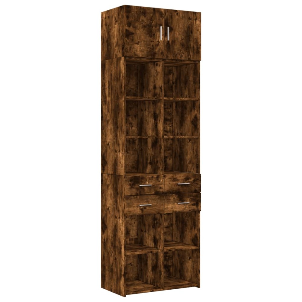 vidaXL Dulap depozitare stejar fumuriu 70x42,5x225 cm lemn prelucrat