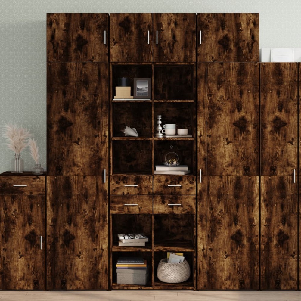 vidaXL Dulap depozitare stejar fumuriu 70x42,5x225 cm lemn prelucrat