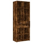 vidaXL Dulap depozitare stejar fumuriu 70x42,5x225 cm lemn prelucrat