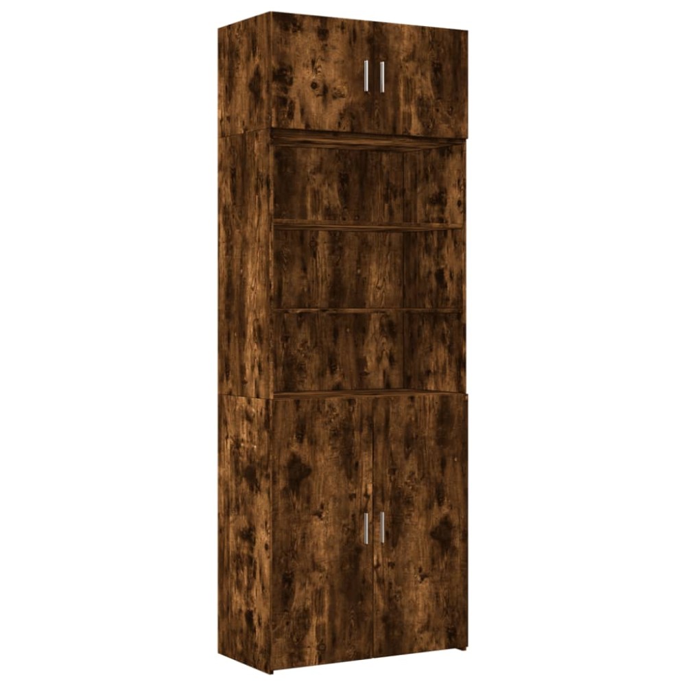 vidaXL Dulap depozitare stejar fumuriu 80x42,5x225 cm lemn prelucrat
