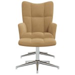 vidaXL Scaun de relaxare cu taburet, maro, catifea
