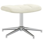 vidaXL Scaun de relaxare cu taburet, alb crem, catifea