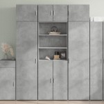 vidaXL Dulap înalt, gri beton, 70x42,5x185 cm, lemn prelucrat