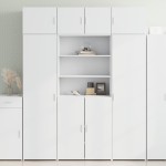 vidaXL Dulap înalt, alb, 80x42,5x185 cm, lemn prelucrat