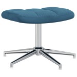 vidaXL Scaun de relaxare cu taburet, albastru, catifea vidaXL Scaun de relaxare cu taburet, albastru, catifea