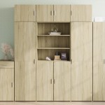 vidaXL Dulap înalt, stejar sonoma, 80x42,5x185 cm, lemn prelucrat vidaXL Dulap înalt, stejar sonoma, 80x42,5x185 cm, lemn prelucrat