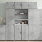 vidaXL Dulap înalt, gri beton, 80x42,5x185 cm, lemn prelucrat
