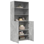vidaXL Dulap înalt, gri beton, 80x42,5x185 cm, lemn prelucrat