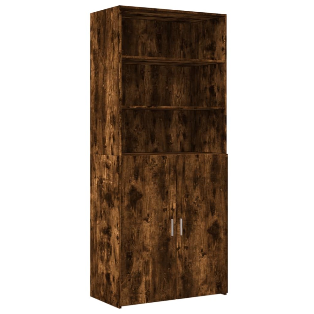 vidaXL Dulap înalt, stejar fumuriu, 80x42,5x185 cm, lemn prelucrat