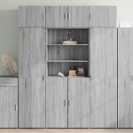 vidaXL Dulap înalt, gri sonoma, 80x42,5x185 cm, lemn prelucrat