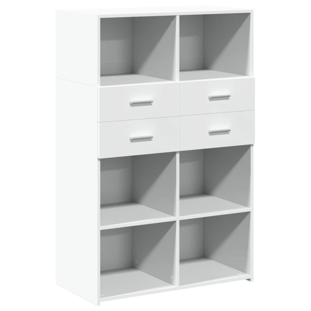 vidaXL Dulap înalt, alb, 80x42,5x124 cm, lemn prelucrat