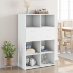 vidaXL Dulap înalt, alb, 80x42,5x124 cm, lemn prelucrat vidaXL Dulap înalt, alb, 80x42,5x124 cm, lemn prelucrat