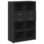 vidaXL Dulap înalt, negru, 80x42,5x124 cm, lemn prelucrat