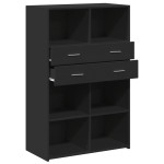 vidaXL Dulap înalt, negru, 80x42,5x124 cm, lemn prelucrat