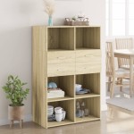 vidaXL Dulap înalt, stejar sonoma, 80x42,5x124 cm, lemn prelucrat vidaXL Dulap înalt, stejar sonoma, 80x42,5x124 cm, lemn prelucrat