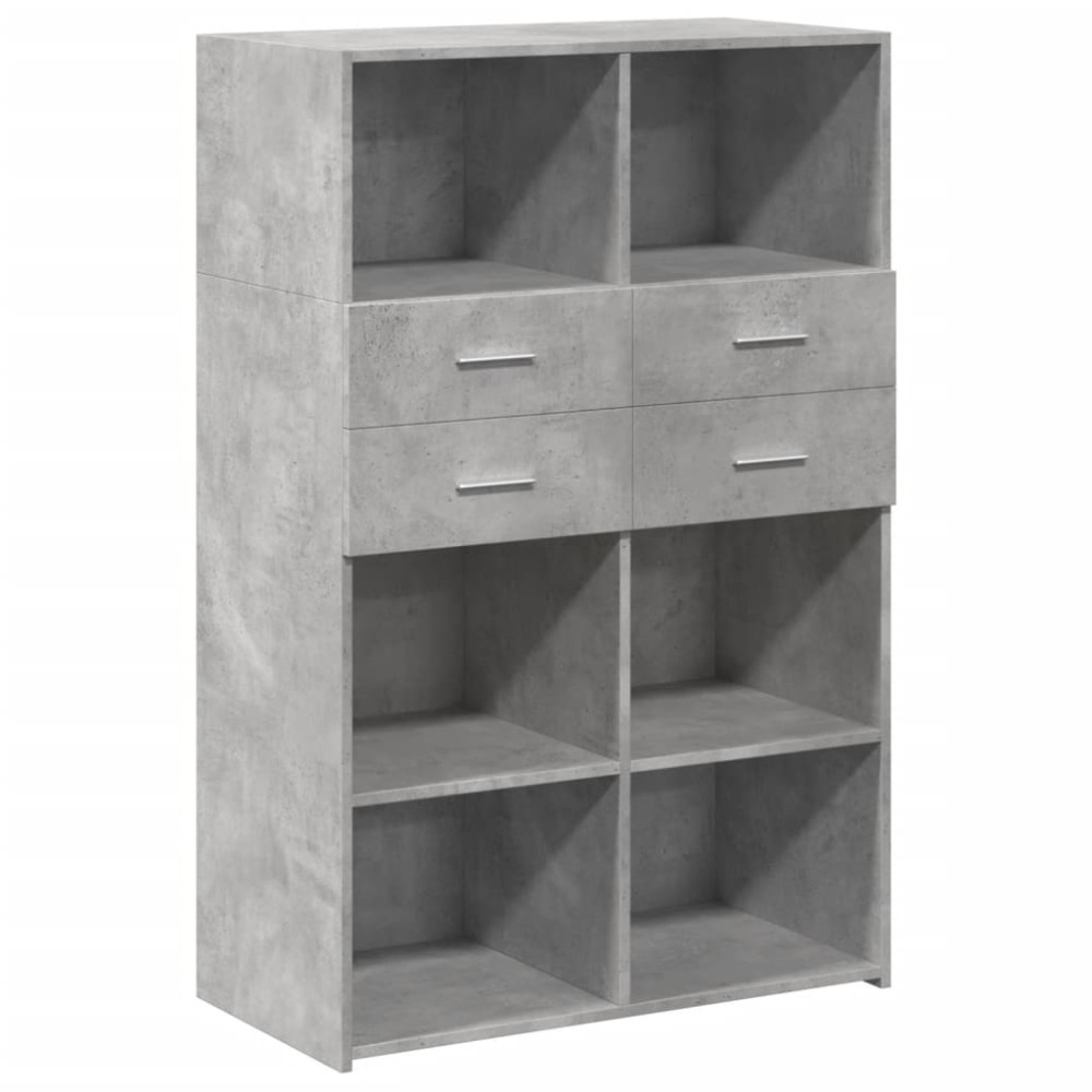 vidaXL Dulap înalt, gri beton, 80x42,5x124 cm, lemn prelucrat