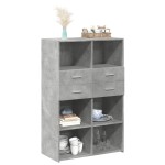 vidaXL Dulap înalt, gri beton, 80x42,5x124 cm, lemn prelucrat