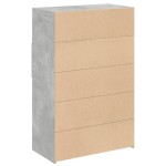 vidaXL Dulap înalt, gri beton, 80x42,5x124 cm, lemn prelucrat