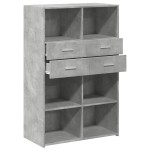vidaXL Dulap înalt, gri beton, 80x42,5x124 cm, lemn prelucrat